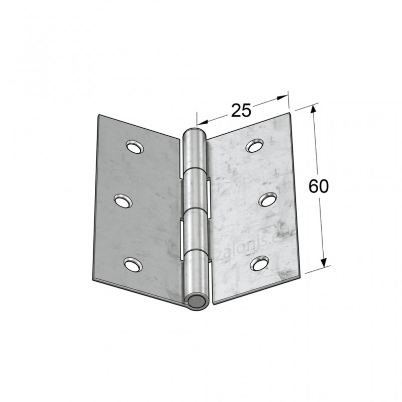 GALVANIZED FLAT STEEL HINGE 60x50 ITALY